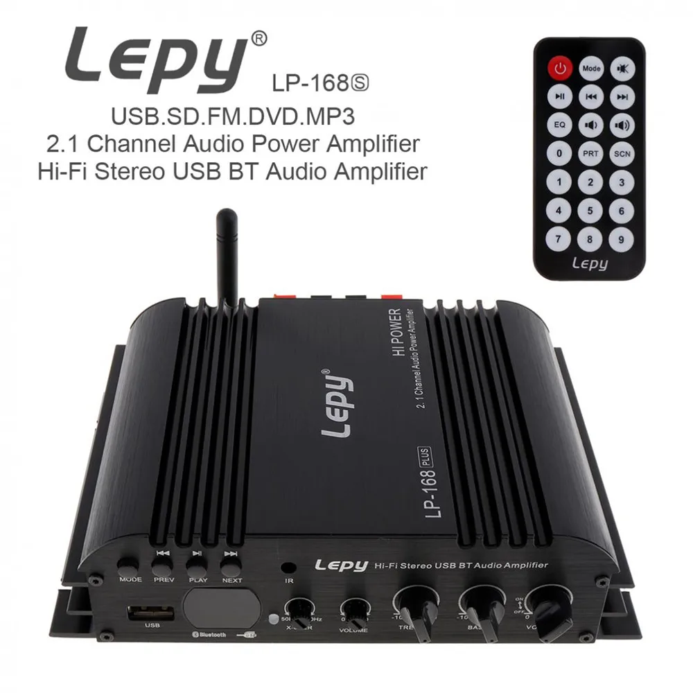 Lepy 45W X 2 hi-fi стерео USB Bluetooth автомобильный аудио усилитель поддержка EDR канал сабвуфер U диск с пультом дистанционного управления