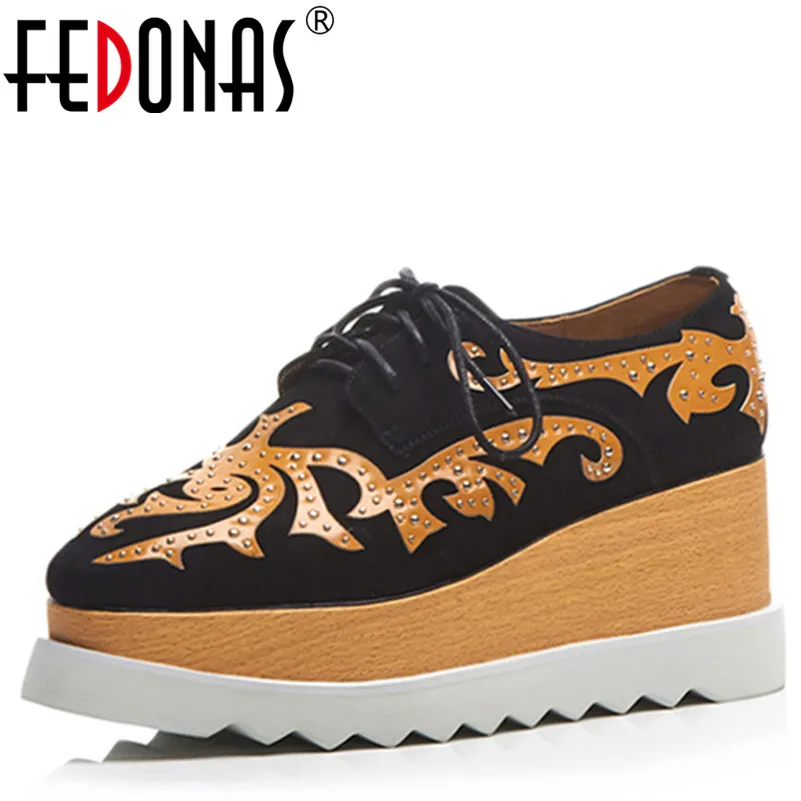 

FEDONAS 1New Arrival Women Basic Pumps Suede Leather Spring Autumn Wedges High Heels Shoes Woman Round Toe Casual Basic Pumps