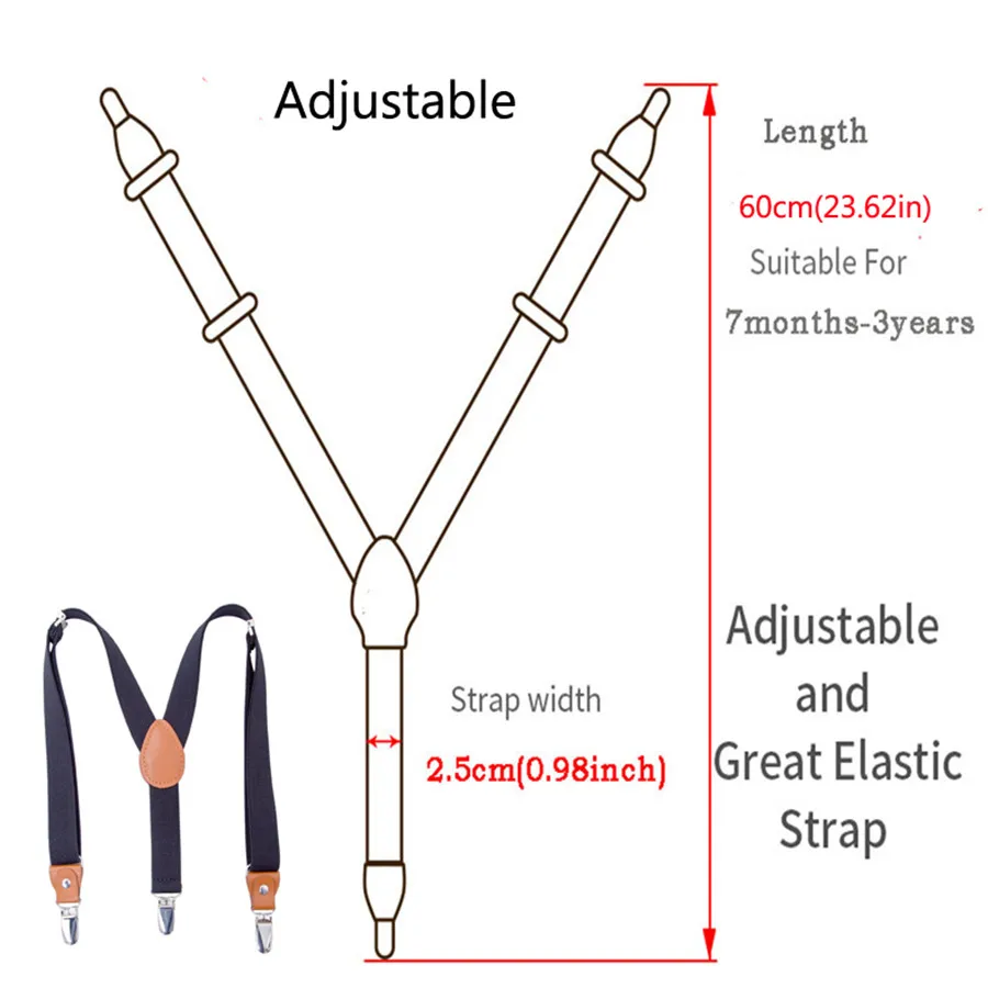 AWAYTR/Детские Брекеты для мальчиков, темно-синие, черные повседневные подтяжки для детей, новинка, 1 дюйм, 60 см, 3 зажима, подтяжки для одежды, детский подарок