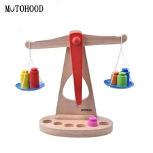 MOTOHOOD Toys For Baby Intelligence Wooden font b Weight b font Balance font b Scales b