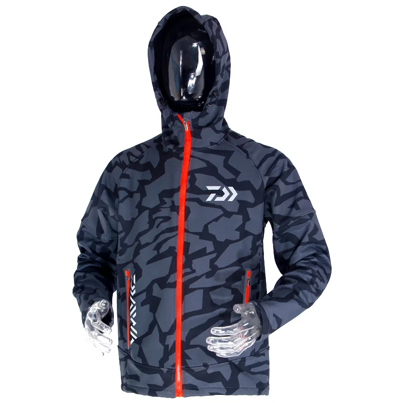 

2017 Autumn And Winter New DAIWA Outdoor Jacket Soft Shell Warm Waterproof Breathable Fleece Zipper Hooded Hiking Jackets ZT035