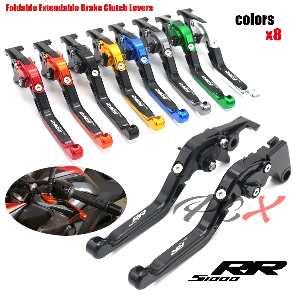 

With Logo CNC Folding Extendable Motorcycle Accessories Adjustable Brake Clutch Levers For BMW S1000RR S 1000RR 2015 2016 2017