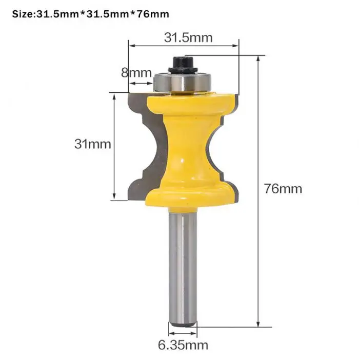 Хвостовик Bullnose резак 1/2 бусина Колонка лицо формовочный фрезерный бит сплав для деревообработки GHS99