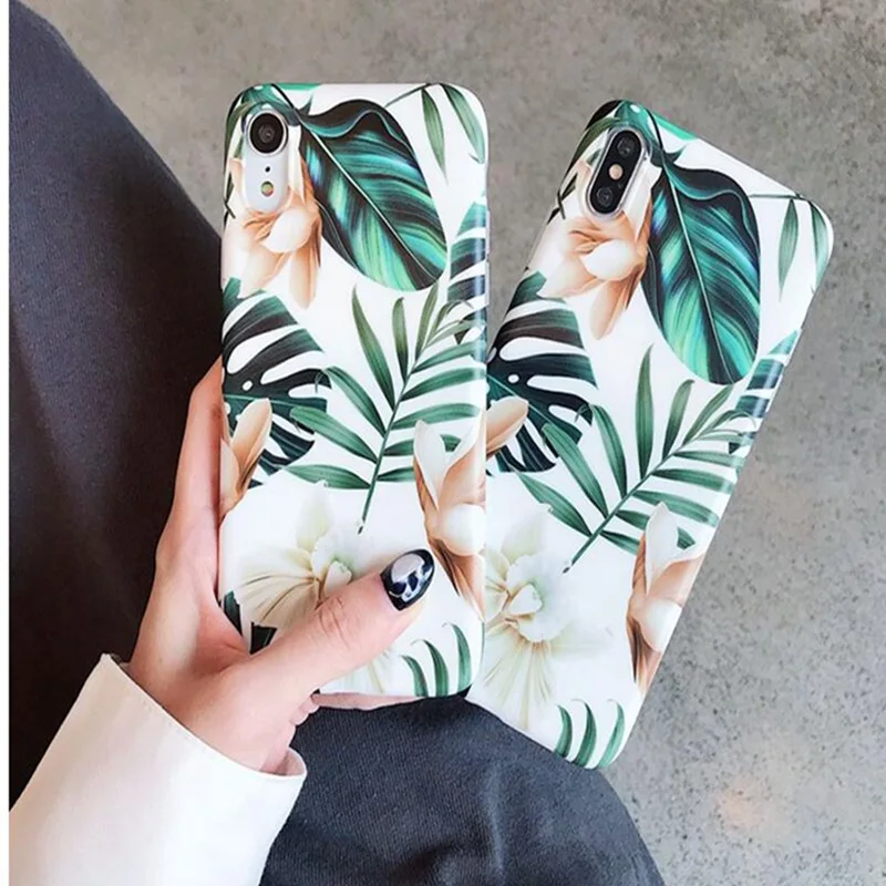 

Nordic style retro literary flower phone case for iphone XS Max XS XR X silicone soft Cover 6 6S 7 8Plus