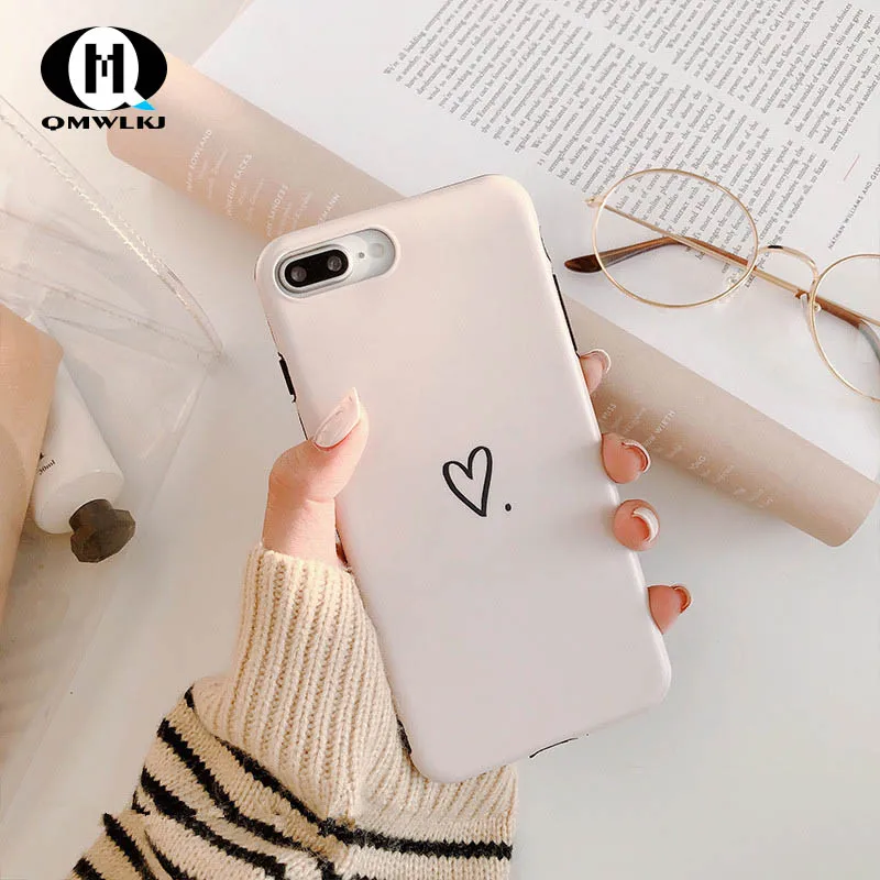 

Heart Cartoon Phone Case Wear resistant Anti-fall Mobile phone back case For iPhone 7 Case X XR 6S 5 5S 8 6 X XS XSMax 7Plus