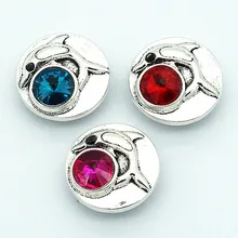 Модные красивые элегантные горный хрусталь Дельфин узор 18 мм Кнопки Fit оснастки браслет оснастки ювелирные изделия оптом kz3110