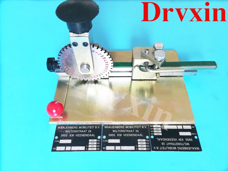 Aluminum Alloy Manual Embossing Machine For mechanical, electrical, pumps, valves date, serial number Print Engraving Machine