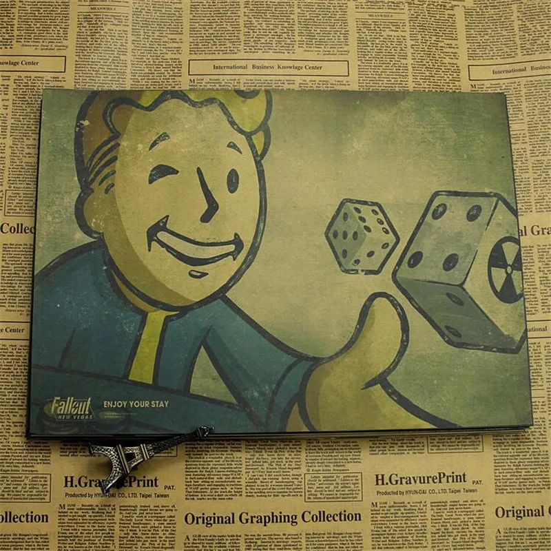 Винтажный игровой плакат Fallout 3 4, детская комната, домашний декор, игровой рисунок, ретро крафт настенная бумажная наклейка, декоративные наклейки на стены