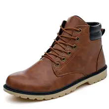 AIKE Asi горячие новые мужские полуботинки со шнуровкой мужские ботинки повседневная Водонепроницаемая два хлопок сапоги высокие мужские ботинки