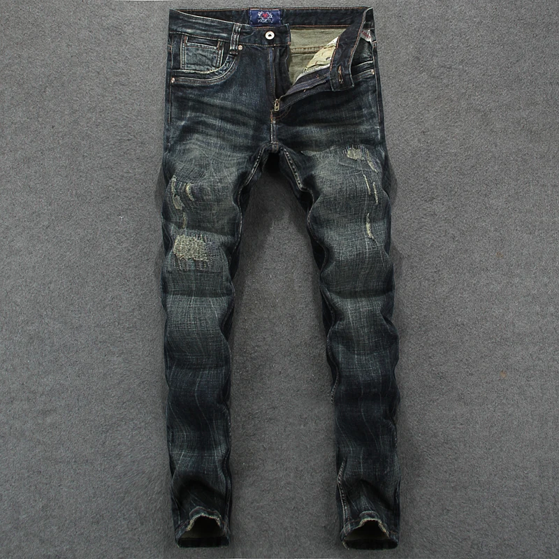 

Italian Style Fashion Men's Jeans High Quality Slim Fit Ripped Jeans Men Vintage Style 100% Cotton Brand Classical Jeans Pants