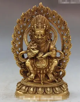 

Chinese Tibet Buddhism Mahakala Wrathful Deity Buddha Backlight Statue