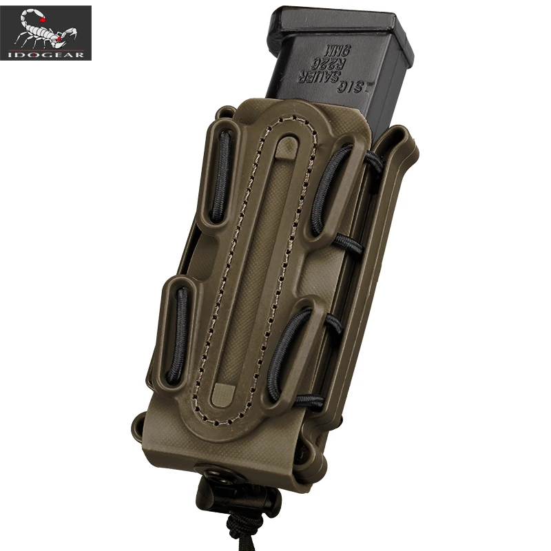 IDOGEAR американская армейская сумка для журналов военный Fastmag Зажим для ремня пластиковая сумка 9 мм софтшелл g-код пистолет маг Перевозчик высокий - Цвет: Olive