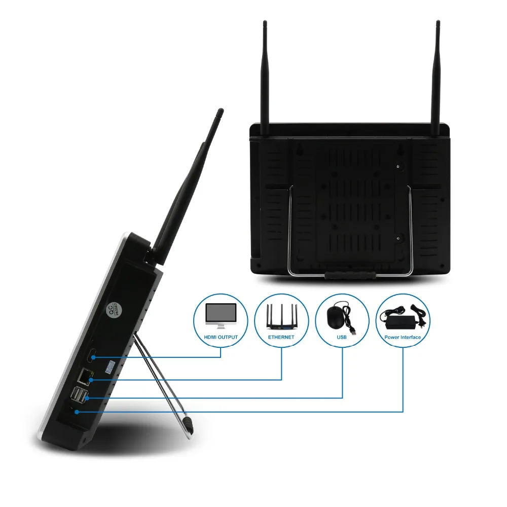 Einnov 4CH 12 дюймов ЖК дисплей CCTV NVR Wi Fi видеонаблюдения 2MP 1080 P HD домашнего