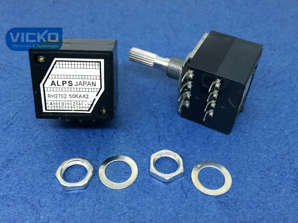 [VICKO]5pcs/lot! Japan Alps 27-type RH2702 50KAX2 50K 50KA A50K 8PIN with Loudness Potentiometer (switch)