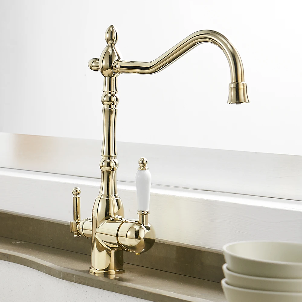  Kitchen Faucets Deck Mounted Torneira Cozinha Mixer Tap 360 Degree Rotation with Water Purification - 32947944202