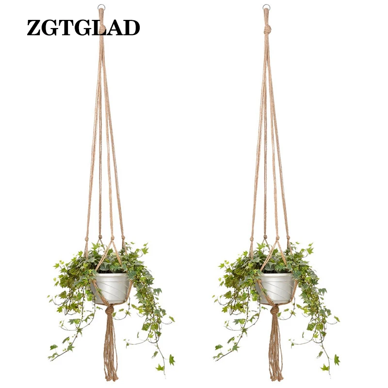 

1pcs New Macrame Plant Hanger Indoor Outdoor Hanging Planter Basket Cotton Rope Hanging Baskets