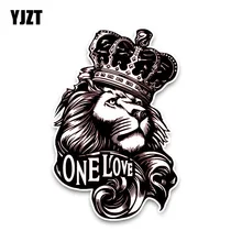 YJZT 10*15.3CM One Love Lion Crown PVC High Quality Animal Car Sticker C1-3084