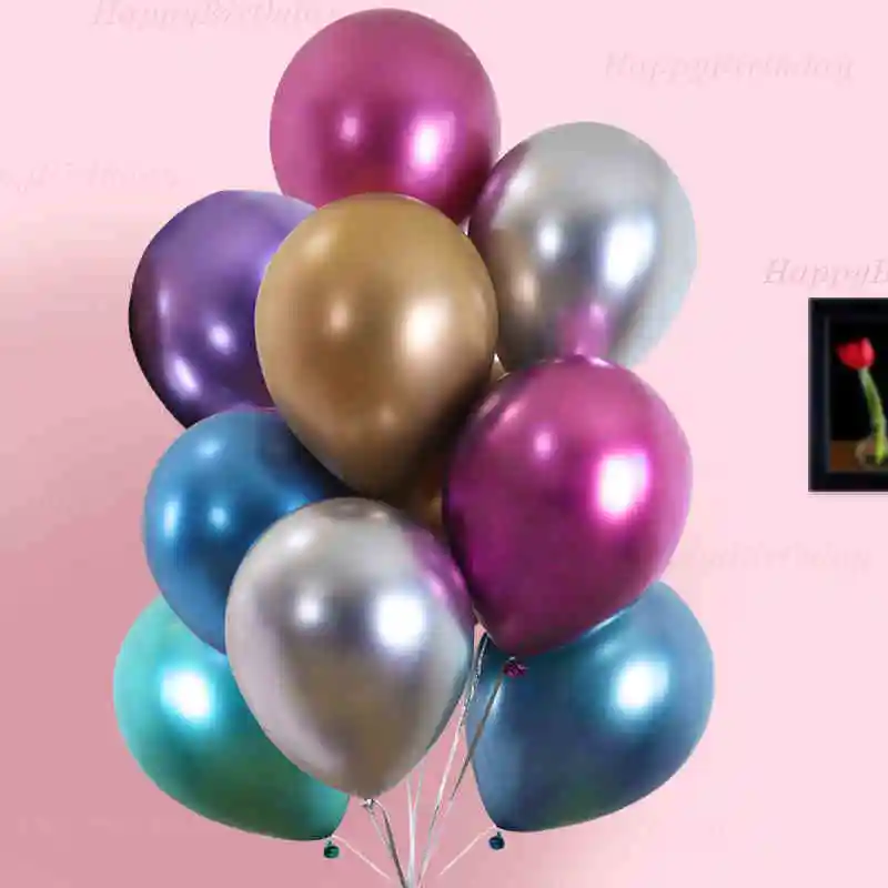 5 шт. 18 дюймов, металлические сердцевидные воздушный шар с гелием 3,2g шары из латекса цвета металлик для вечеринки, дня рождения Свадебные Воздушные шары мультфильм надувные шары - Цвет: 12inch metal mix