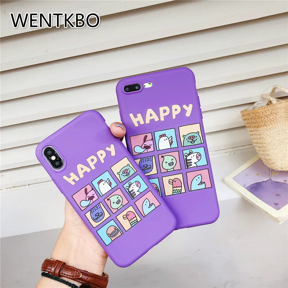 

Cases For OPPO R9s Korea Lovely Lattice Animal Letter HAPPY Pattern Phone Case For OPPO R9 R11 R11s R15Pro A3 A5 A83 F1s Covers