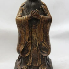 USPS в США S1058 15 Китайская Народная Бронза Медь Резные Конфуция KongZi Kong Zi Бог Статуя Будды