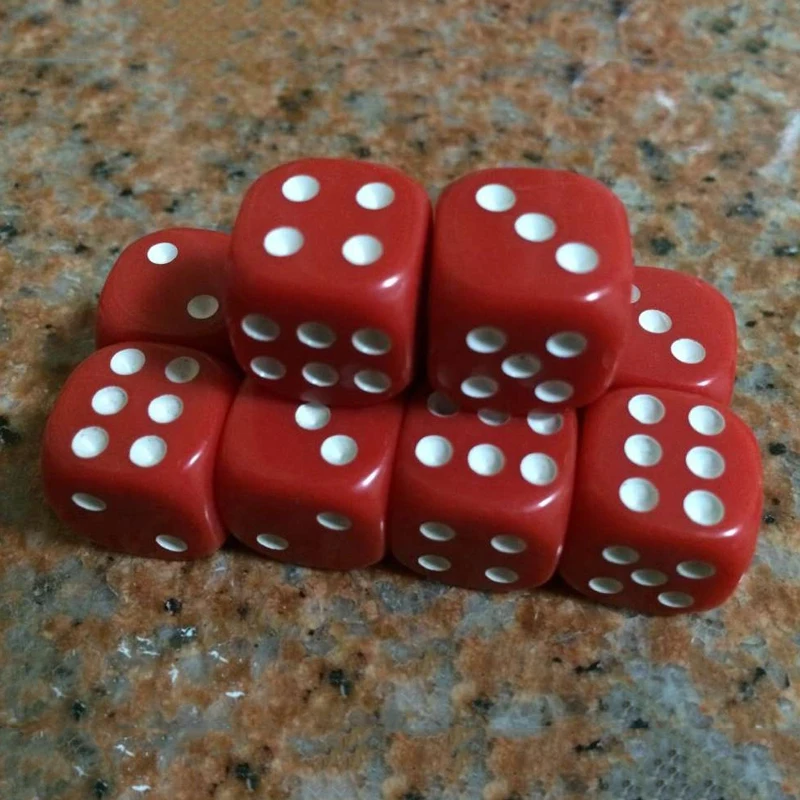 New 10Pcs Portable 16mm Acrylic Round Corner Dice 6 sided Die Playing Table Games Party Family Funny Dice
