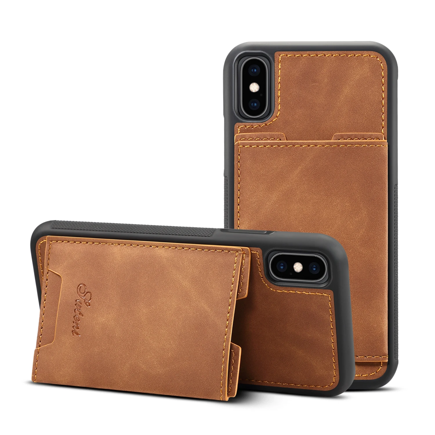 

Haissky High Quality PU Leather Card Slots Wallet Case For iPhone Xs Max XR X Magnet Buckle Cover for iPhone 6 6S 7 8 Plus Case