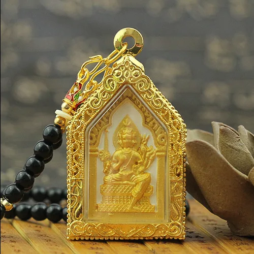 Thailand God Figure Golden Buddha Prapikanat men metal buddha pendant ...