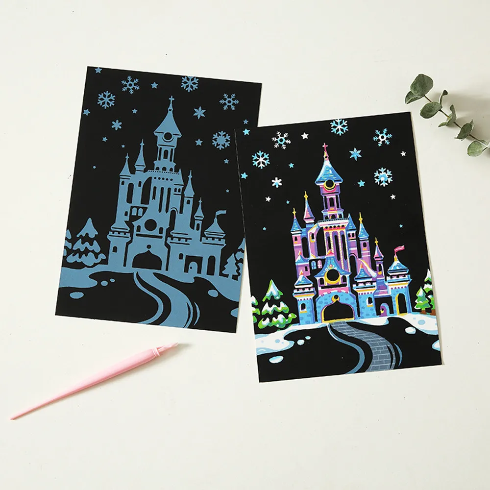 4 шт. 20x14 см цветная Волшебная скретч бумага для живописи с палочкой для рисования детские игрушки для рисования Развивающие игрушки для творчества для детей