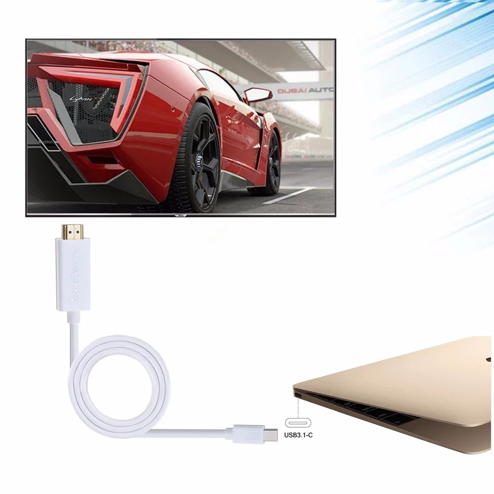 USB C 3 1 Type Thunderbolt Male to HDMI 4K 60HZ Кабель адаптер для Mac book & Laptop Google Chromebook Pixel|hdmi male|to