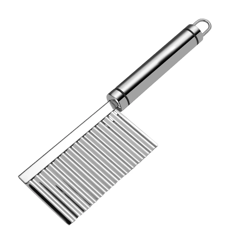 

Vegetable Cutter Wavy Edged French Fries Cutter Potato Chips Making Peeler Silver Vegetable Fruit Shredder Handle Kitchen Tool