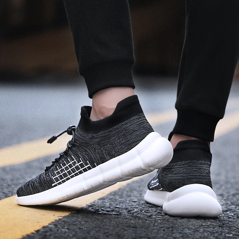 

Men Casual Shoes Autumn Style Man Mesh Breathable Flat Casual Shoes Black red gray Soft Man Fashion Outdoor Shoes 5