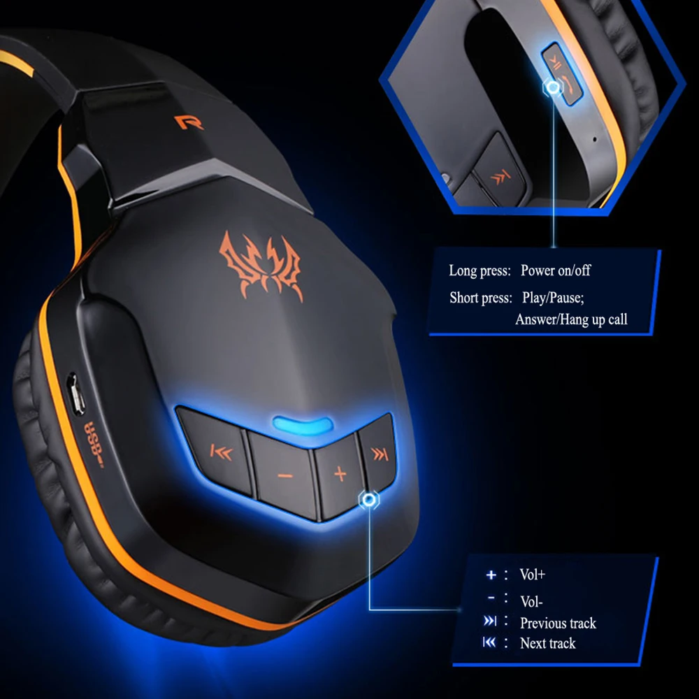 Беспроводные Bluetooth наушники KOTION EACH B3505 игровая гарнитура с микрофоном