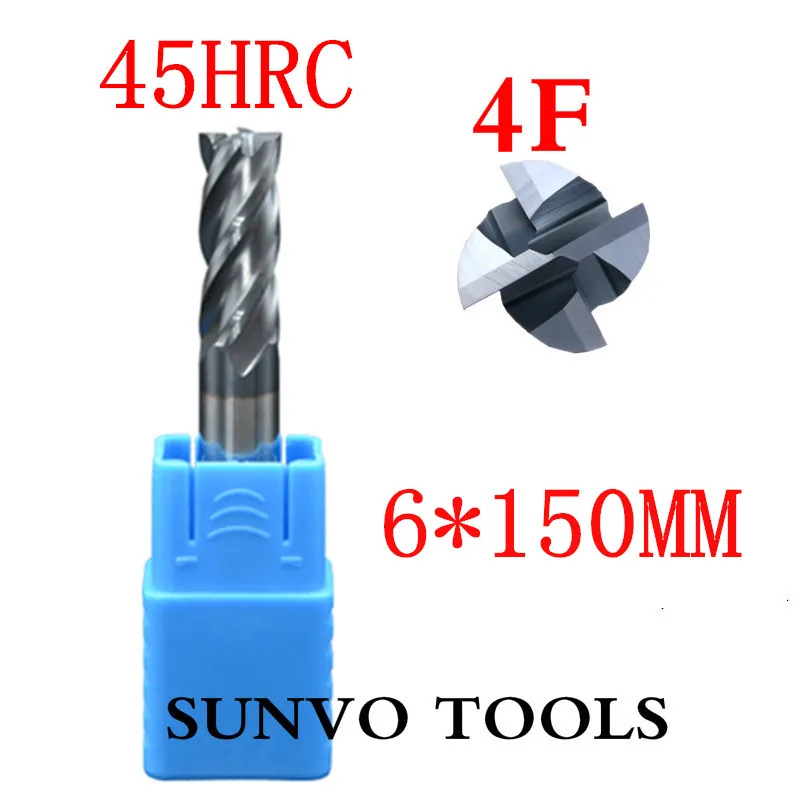 2PCS 2 Two Double flutes HRC55 extra long shank length 150mm tungsten