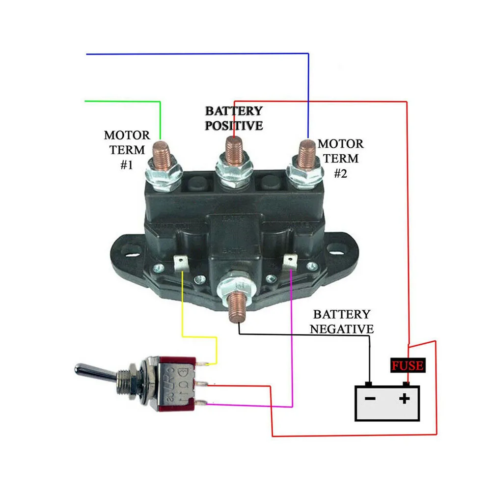 Threaded Studs 6 Terminals 12V Reversing Polarity Contactor RELAY WINCH