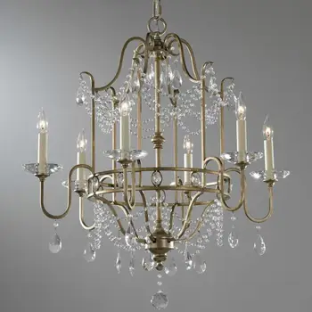 

Mediterranean Lustre rustic wrought iron chandelier crystal Cafe light restaurant lamp bedroom home lights & lighting Lampadari