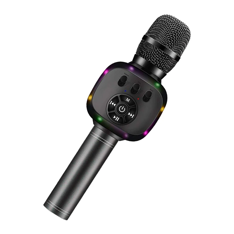 

Wireless Bluetooth Speaker with LED Lights Karaoke Microphone Home Party Birthday Portable Handheld Mic for iPhone/Android phone