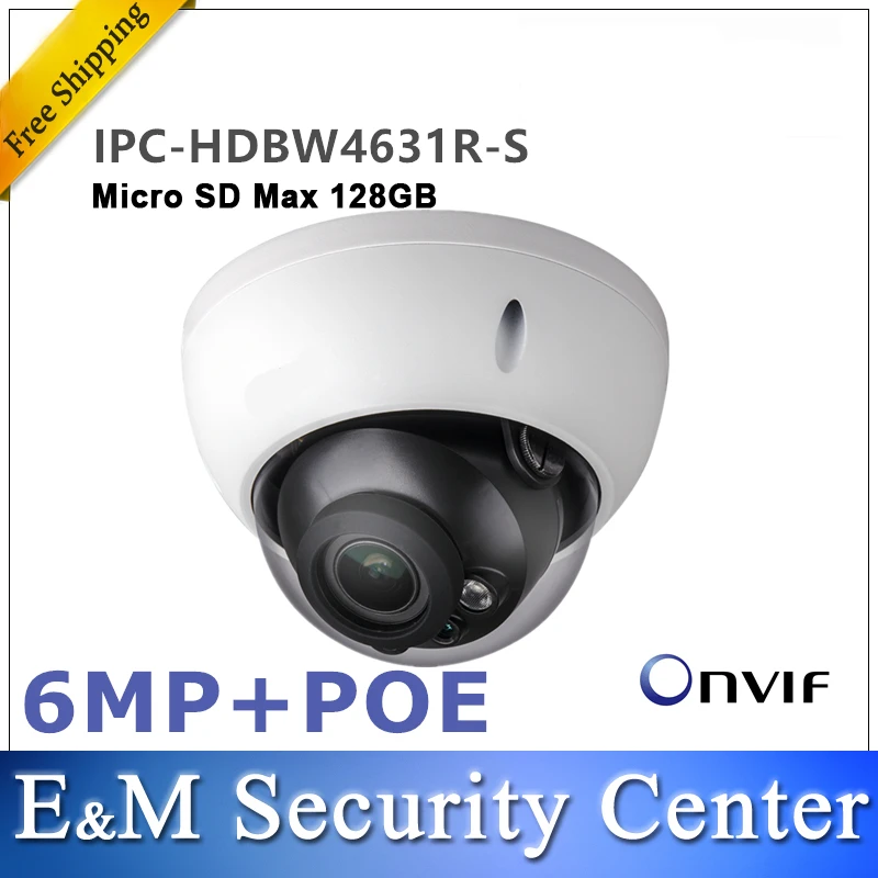 dahua IPC-HDBW4631R-S 6MP IP купольная камера IK10 IP67 встроенный ИК POE SD IR слот cctv камера DH-IPC-HDBW4631R-S