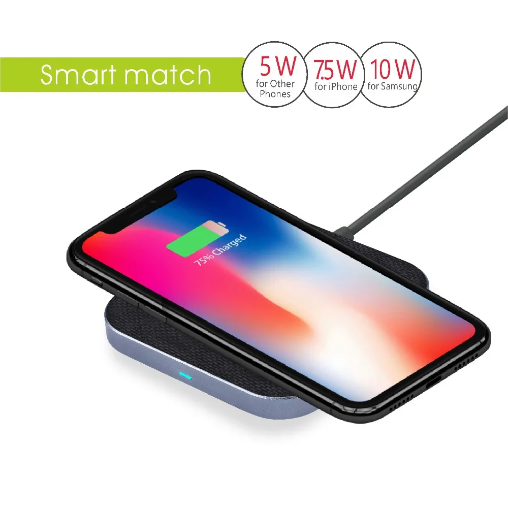

10W/7.5W Qi Wireless Charger For iPhone X/XS XR 8Plus Wireless Charging Pad For Samsung S10 Quick Charge For Xiaomi 9 Huawei P20