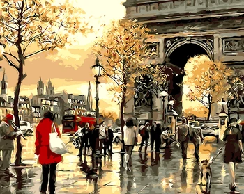 

Frameless diy oil paintings by numbers The Paris arc DE triomphe home decorative pictures unique craft paint by numbers 40*50cm