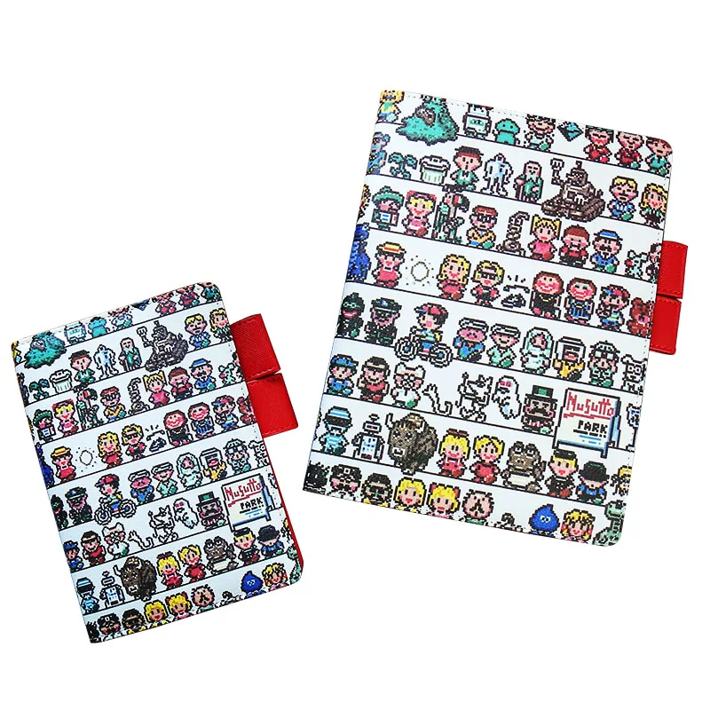 

Dot Grid Bullet Journal Notebook PU Pixel Villain Hand Hard Cover Diary Dotted Bujo Notebooks