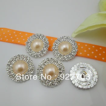 

(CM711 25mm)50 X Beautiful Champagne Pearl Shank Rhinestone Button Sewing Craft