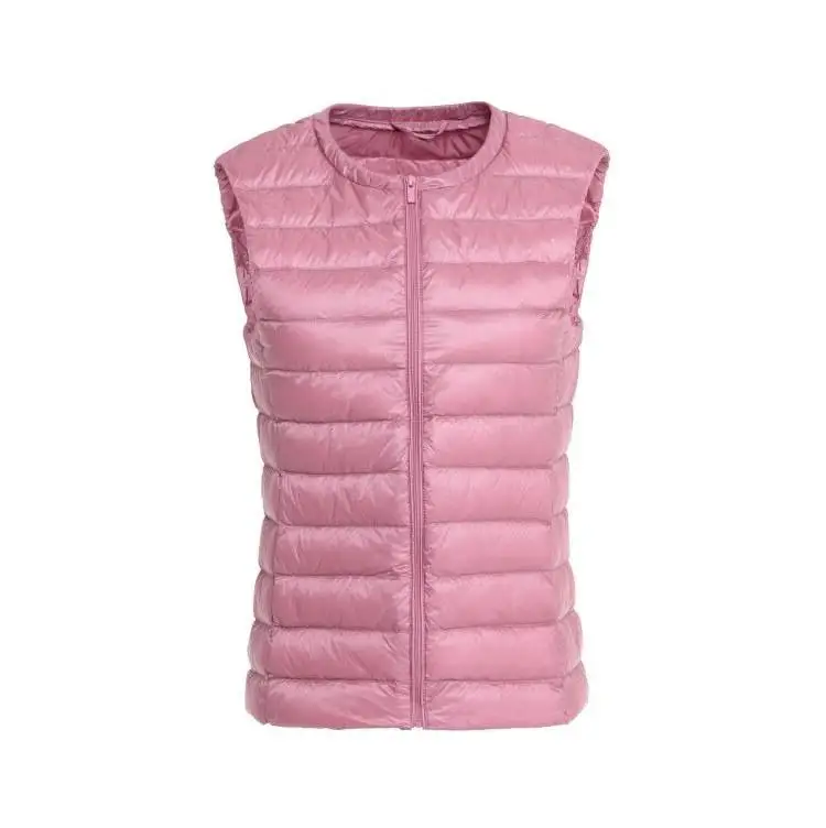 Fitaylor, женский ультра-светильник, жилет на утином пуху, куртка, Осень-зима, 90% белый утиный пух, пальто, женская Повседневная Верхняя одежда на молнии - Цвет: Pink