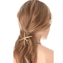 Модные женские туфли Пляж Корал звезда, заколка невидимка для волос ювелирные изделия золото/Серебристые Заколки для волос женская заколка для девочек