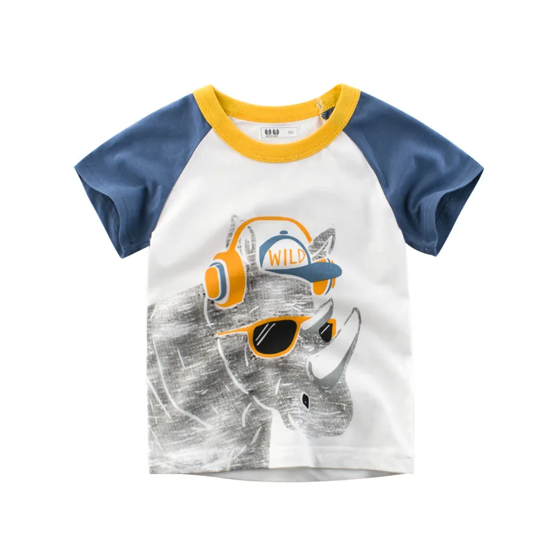 

Cool Rhinoceros T Shirt Kids Cotton Short Sleeve Cartoon Toddler Boys Baby T Shirts 2 3 4 5 6 7 8 Years Children's T-shirts