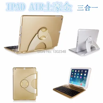 

With Russian Letter 360 Degree Rotating Wireless Bluetooth Keyboard for ipad Air Detachable Bluetooth Keyboard Case For iPad 5