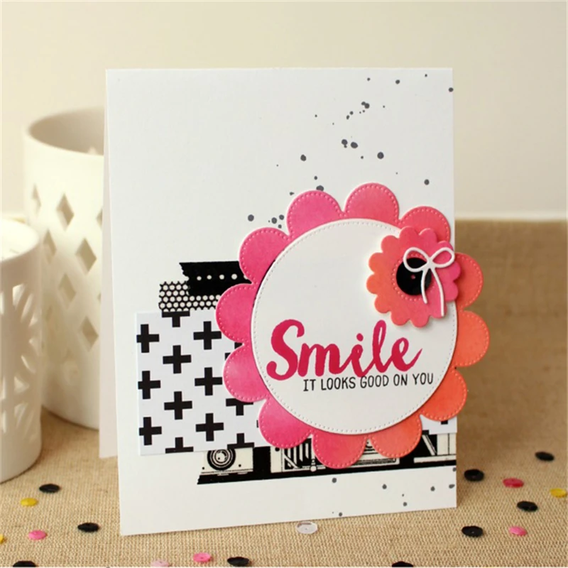 

DiyArts Flower Circles Die Set Cutting Dies for DIY Scrapbooking Album Decorative DIY Card Making Paper Crafts New Dies 2018
