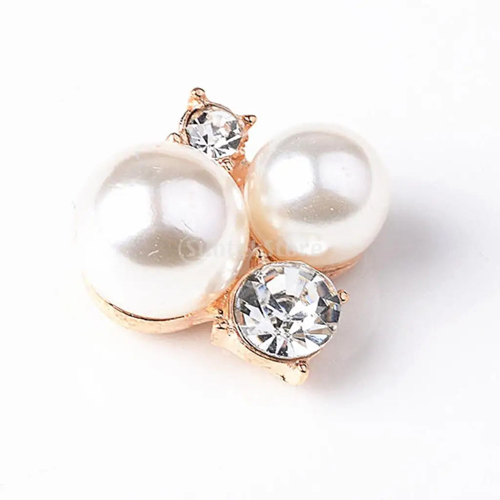 10x Alloy Fashion Crystal Flatback Jewelry Accessory Rhinestone Pearl Charms For Women Necklace Brooch Sewing Crafts Gift