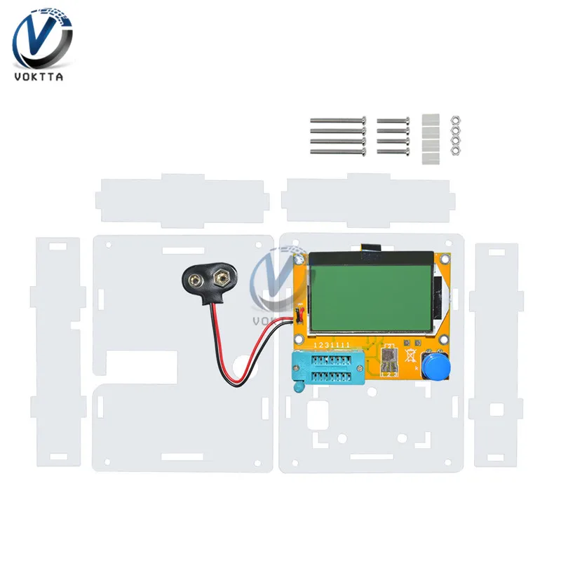 V2.68 ESR-T4 Mega328 цифровой Транзистор тестер Диод Триод Емкость ESR метр для MOSFET/PNP/NPN LCR 12864 ЖК-экран тестер - Цвет: with case