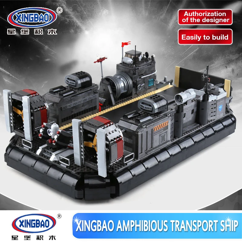 

XINGBAO 06019 3006Pcs Military Series The Amphibious Transport Ship Set Building Bricks Kits Toys as Boys Funny Christmas Gifts