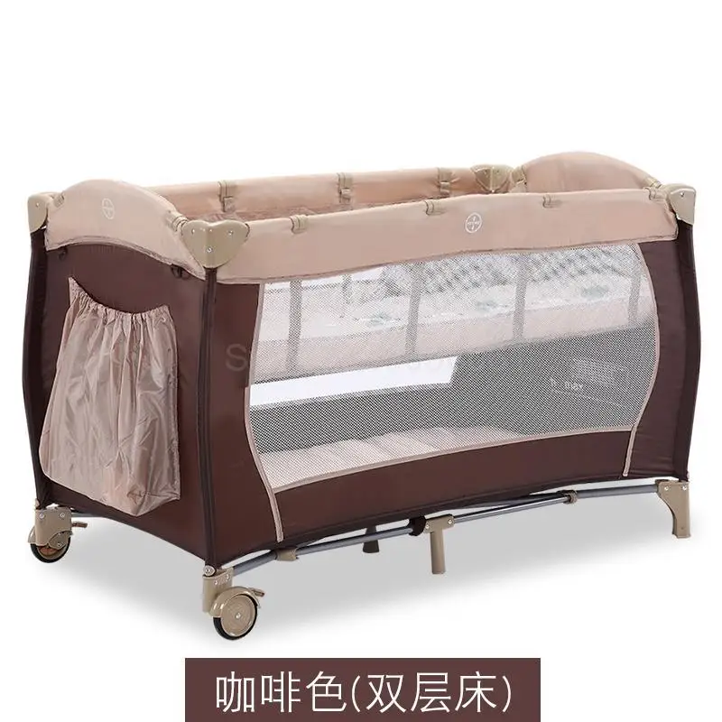 Европейская портативная детская кровать, многофункциональная Складная игровая кровать для новорожденных, складная кровать для путешествий - Цвет: fy2